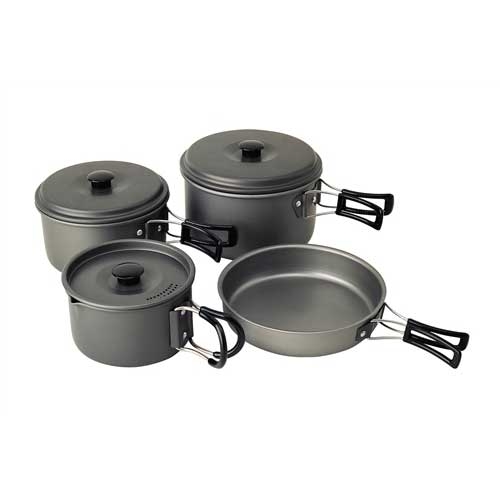 Grydesæt med 8 dele i aluminium