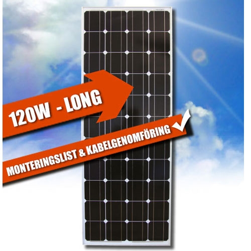 LTC Solcelle Long 120W + monteringsliste & kabelgennemførsel