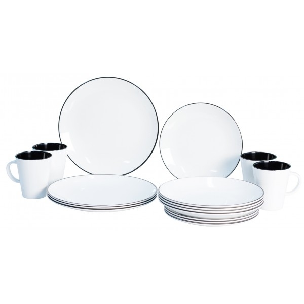 Gimex Linea Black bordservice i 16 dele