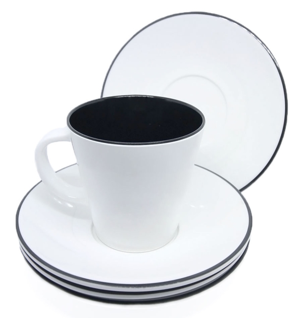 Gimex Kaffekop med underkop Linea Black