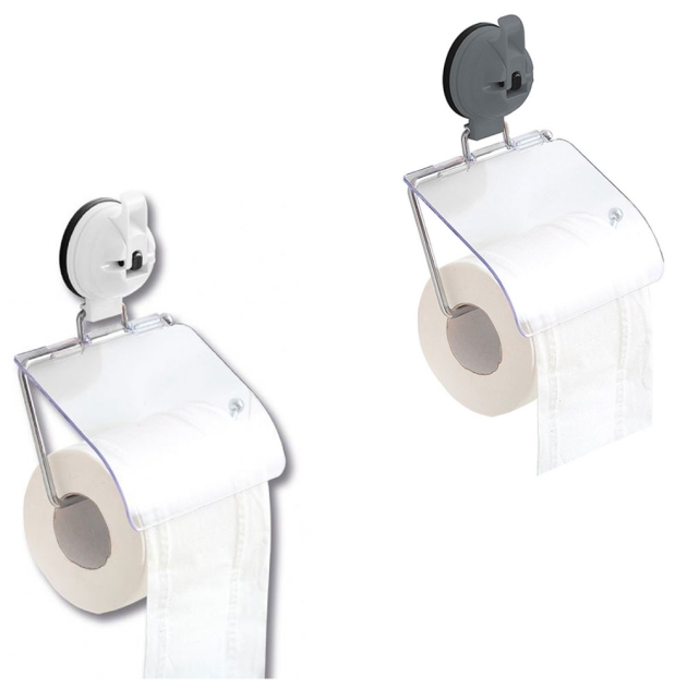 Toiletrulleholder med sugekop