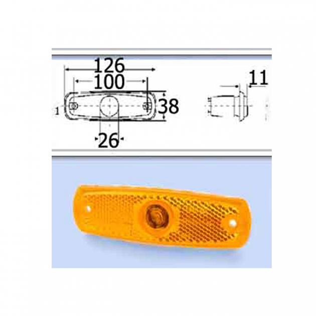 Sidemarkeringslygte 126 x 38 mm