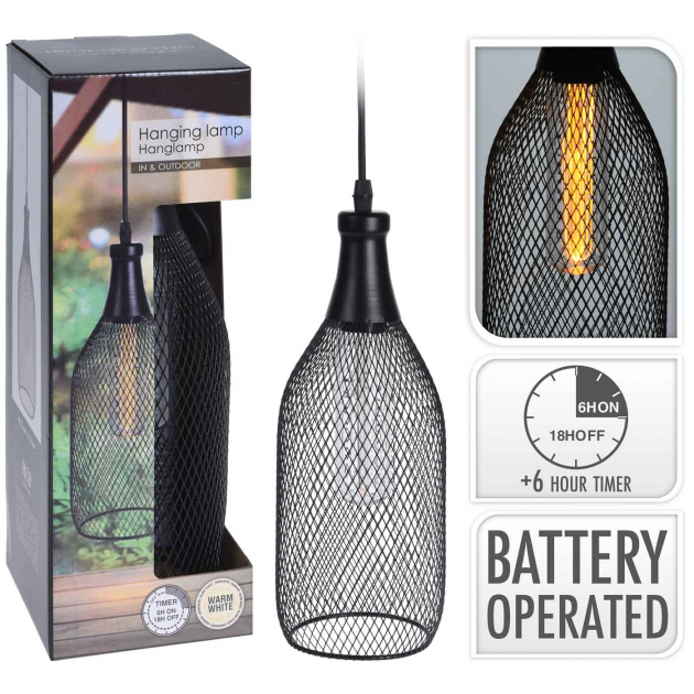 Batteridrevet lampe sort