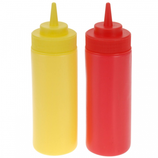 Ketchup och Sennep Flaske
