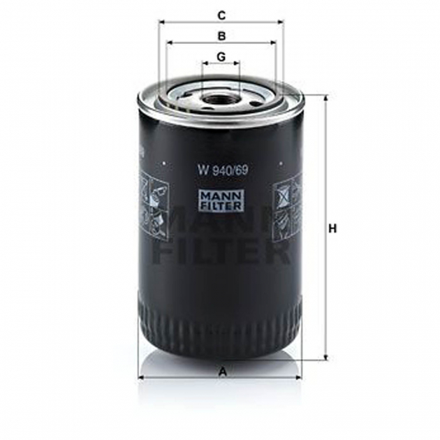 Oliefilter W940/69 Iveco