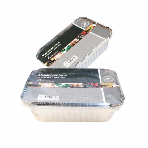 Aluminiumform 7 dl med Låg 4-pak