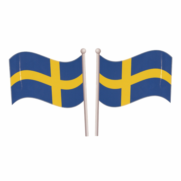 Flagklistermærke Sverige 14x17 cm højre & venstre