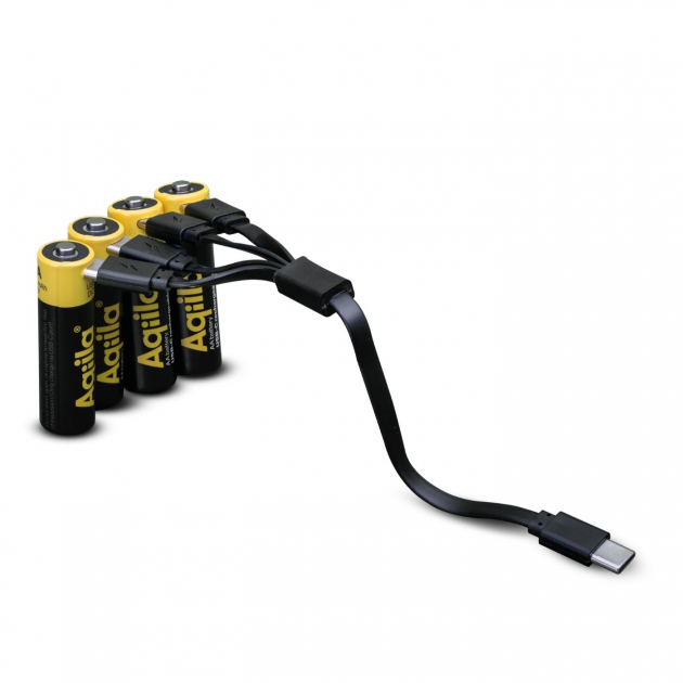 Aqiila Genopladelige AA-Batterier USB-C 4 stk