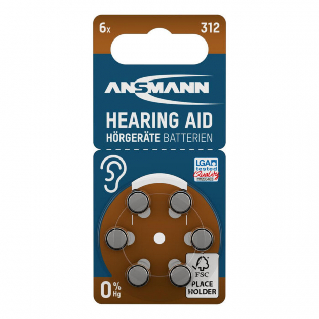 Ansmann Batteri 312/PR41 6-pak