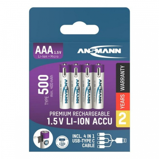 Ansmann Genopladelige Batterier AAA 4-pak
