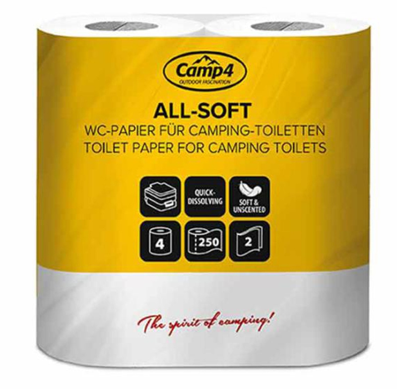 Camp4 toiletpapir, pakke med 4 stk. i gruppen Vand & Sanitet / Kem / Kemikalier og tilbehør hos Campmarket (66083)