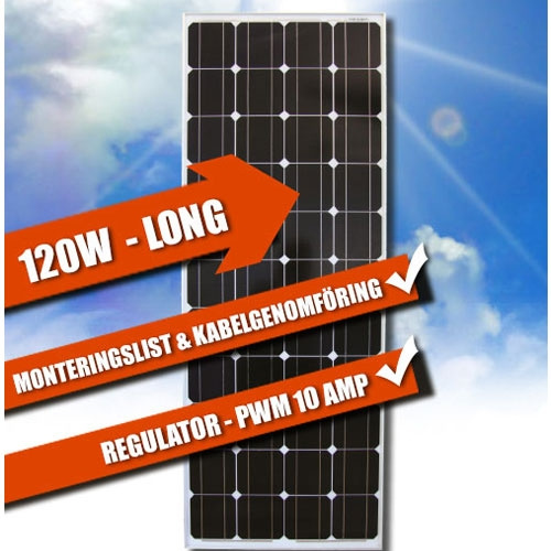 LTC Komplet Solcellepakke Long 120W PWM i gruppen Campingvogn og autocamper / El - Elektronik / Solpaneler hos Campmarket (66239)