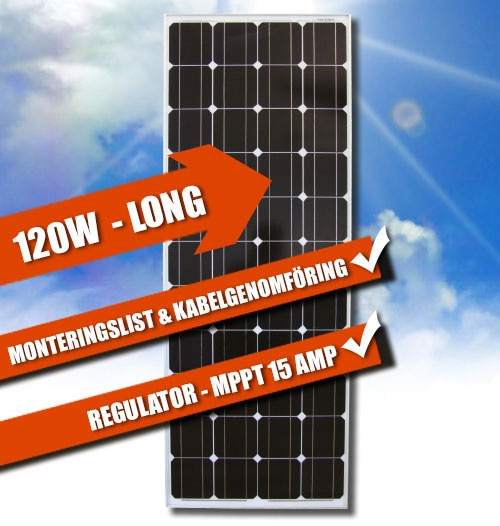 LTC Komplet Solcellepakke Long 120W MPPT i gruppen Campingvogn og autocamper / El - Elektronik / Solpaneler hos Campmarket (66898)