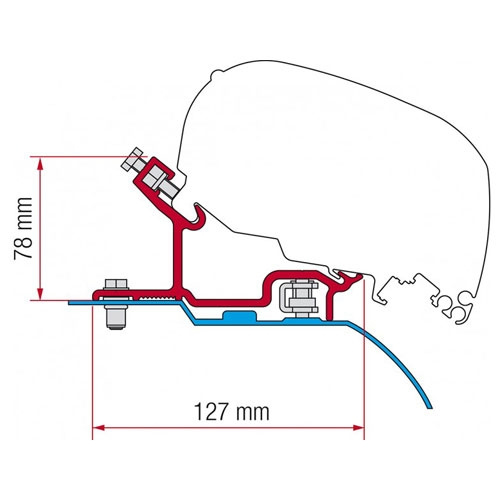 Fiamma Adapter F80 Ducato/Jumper/Boxer H3 2006- i gruppen Campingvogn og autocamper / van og Autocamper / Markiser / Markise adapter / Fiamma / F65/F80-Ducato/Jumper/Boxer hos Campmarket (67012)