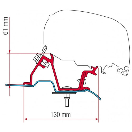 Fiamma Adapter F65/F80 Crafter/Sprinter H2 -2020 i gruppen Campingvogn og autocamper / van og Autocamper / Markiser / Markise adapter / Fiamma / F65/F80-Crafter/Sprinter hos Campmarket (67759)