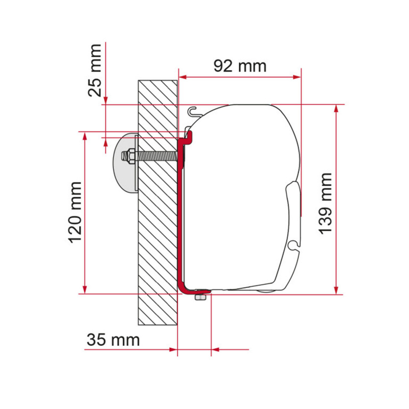 Fiamma Adapter Standard AS 400 F45 450-500cm i gruppen Fortelt & Markiser / Markiser / Autocamper Markiser / Fiamma / Adaptrar hos Campmarket (69803)