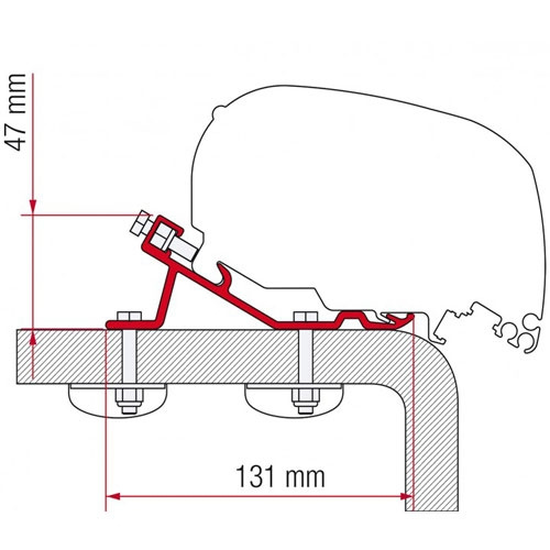 Fiamma Adapter F65/F80 Standard i gruppen Campingvogn og autocamper / van og Autocamper / Markiser / Markise adapter / Fiamma / F35 / F40-Andre køretøjer hos Campmarket (70470)