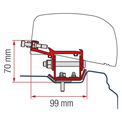 Fiamma Adapter F40 Renault Traffic L2 2014- i gruppen Campingvogn og autocamper / van og Autocamper / Markiser / Markise adapter / Fiamma / F35 / F40-Andre køretøjer hos Campmarket (71074)