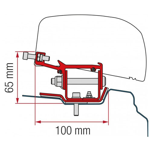 Fiamma adapter F40 Renault Traffic L1 2014- i gruppen Campingvogn og autocamper / van og Autocamper / Markiser / Markise adapter / Fiamma / F35 / F40-Andre køretøjer hos Campmarket (71193)