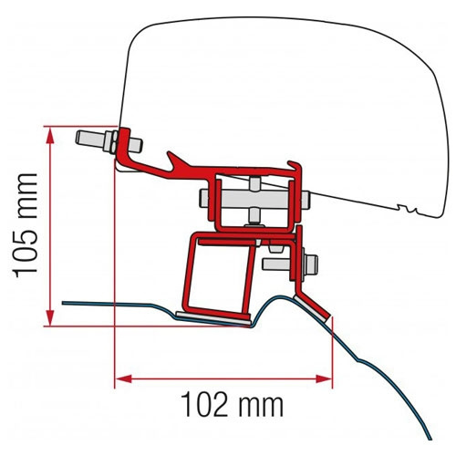 Fiamma Adapter F40 Merecedes V-Class 2014- i gruppen Campingvogn og autocamper / van og Autocamper / Markiser / Markise adapter / Fiamma / F35 / F40-Andre køretøjer hos Campmarket (71194)