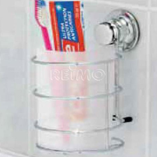 Tandbørsteholder i krom med sugekop i gruppen Vand & Sanitet / Badeværelsesartikler hos Campmarket (71424)