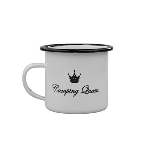 Camping Queen emaljeret krus 230 ml i gruppen Husholdning & Køkken / Glas / Krus og kaffekopper hos Campmarket (71686)