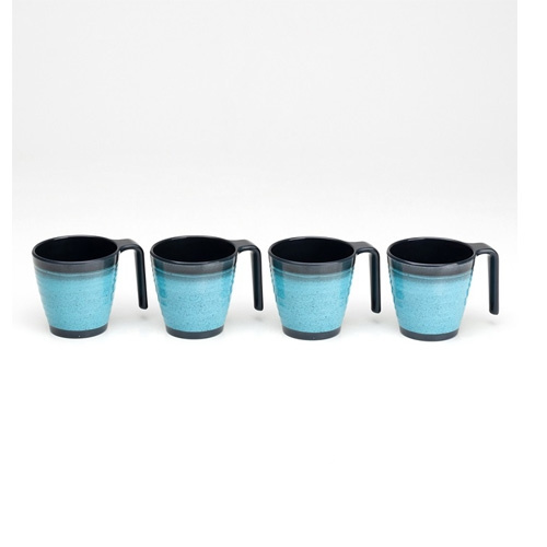 Flamefield Granit Aqua krus, pakke med 4 stk. i gruppen Husholdning & Køkken / Glas / Krus og kaffekopper hos Campmarket (71754)