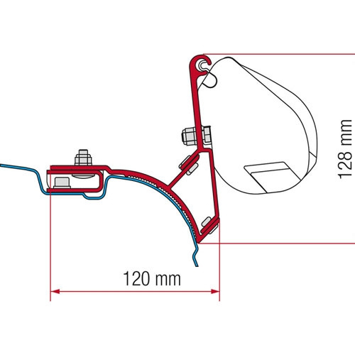 Fiamma Adapter F35 VW T5/T6 MultivanTransporter 2003- i gruppen Campingvogn og autocamper / van og Autocamper / Markiser / Markise adapter / Fiamma / F35 / F40-Andre køretøjer hos Campmarket (72372)