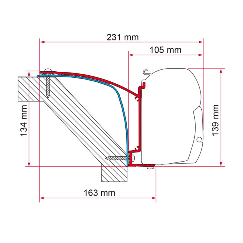 Fiamma Adapter F45 Laika Ecovip 07 i gruppen Fortelt & Markiser / Markiser / Autocamper Markiser / Fiamma / Adaptrar hos Campmarket (72649)