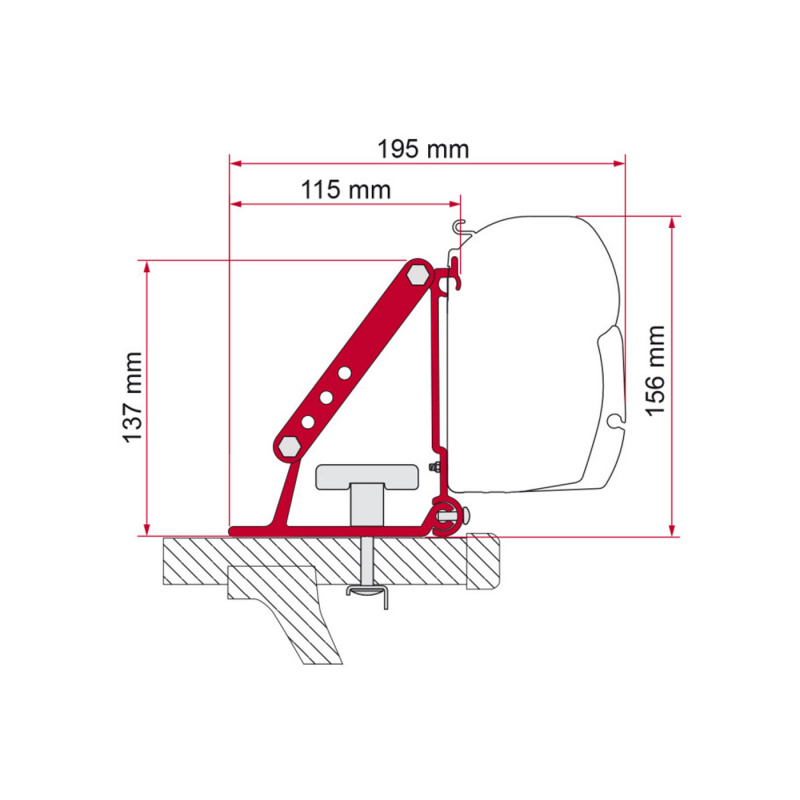 Fiamma Adapter F45/Compass/F35pro Kit Auto i gruppen Campingvogn og autocamper / van og Autocamper / Markiser / Markise adapter / Fiamma / F35 / F40-Andre køretøjer hos Campmarket (72749)