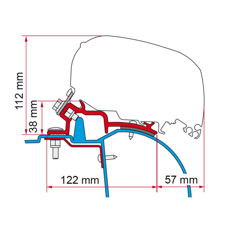 Fiamma Adapter F65/80 Master/Movano/Interstar H2-L2/L3 97-2011 i gruppen Campingvogn og autocamper / van og Autocamper / Markiser / Markise adapter / Fiamma / F65/F80-Master/Movano hos Campmarket (73125)