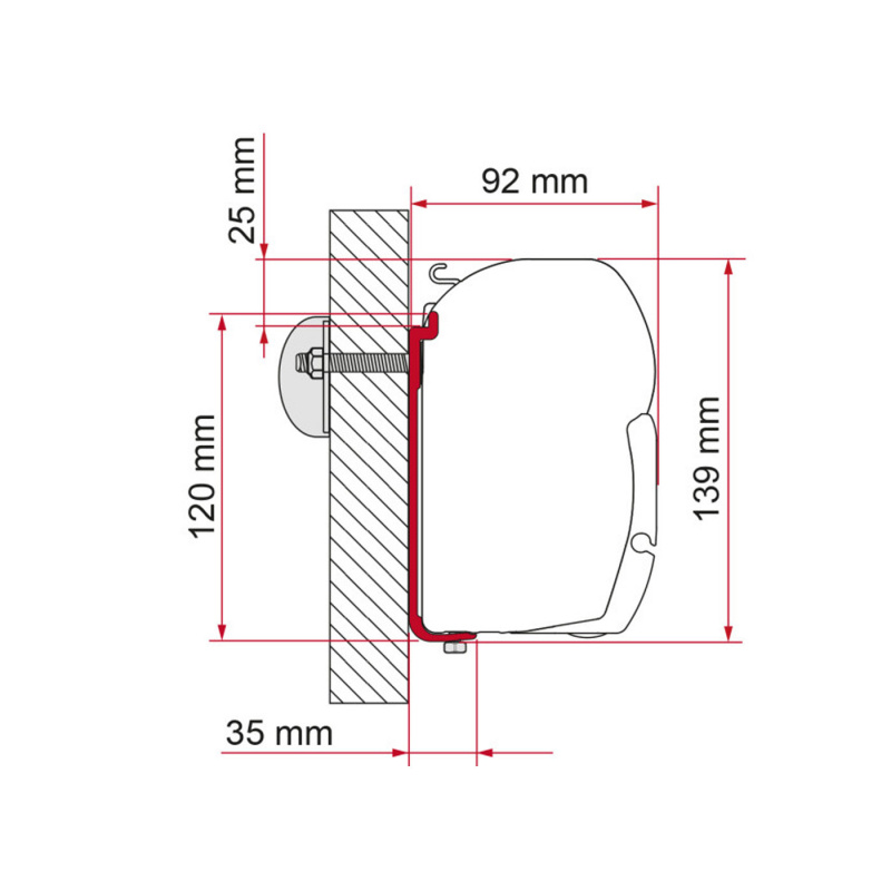 Fiamma Adapter Standard AS 120 F45 260-400cm i gruppen Fortelt & Markiser / Markiser / Autocamper Markiser / Fiamma / Adaptrar hos Campmarket (73165)