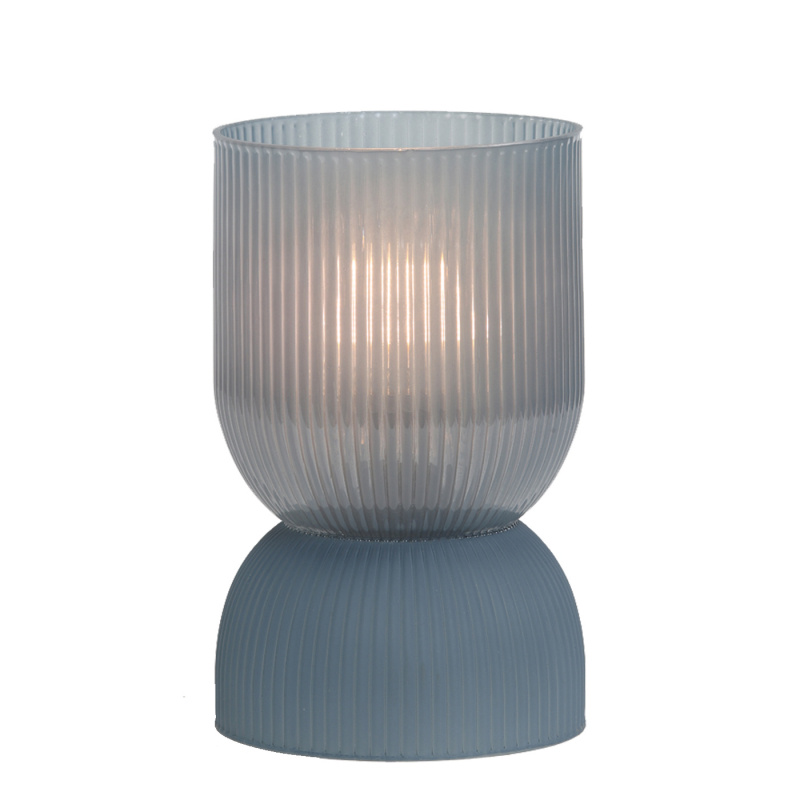 Lampe Phoebe Glas Blå-grå 12x19,5cm i gruppen Hjem og indretning / Belysning & Lygter hos Campmarket (75072)