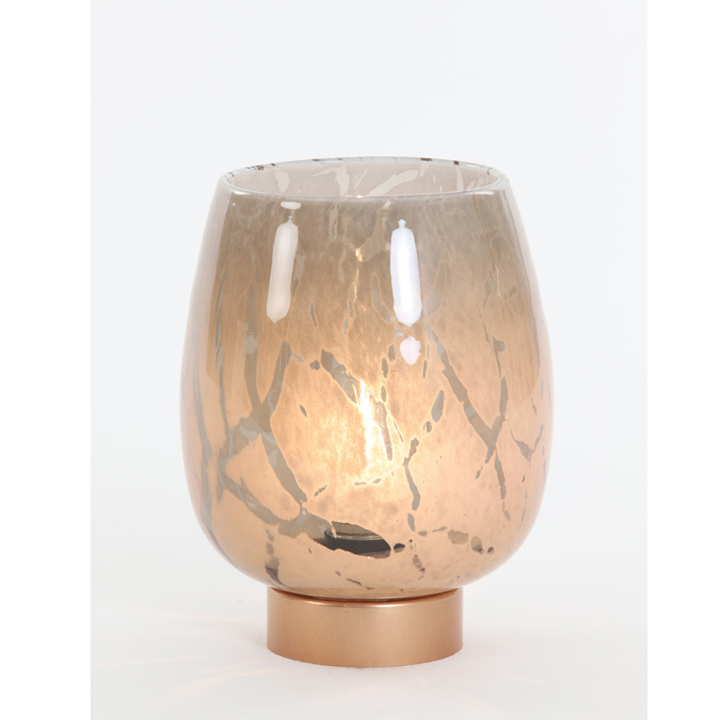 Lampe Sylas Glas Brun og Kobber 15x19cm i gruppen VINTER / Vinterartikler hos Campmarket (75073)