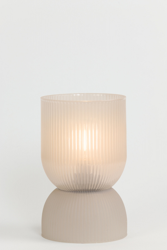 Lampe Phoebe Glas Lysegrå 12x19,5cm i gruppen Hjem og indretning / Belysning & Lygter hos Campmarket (75080)