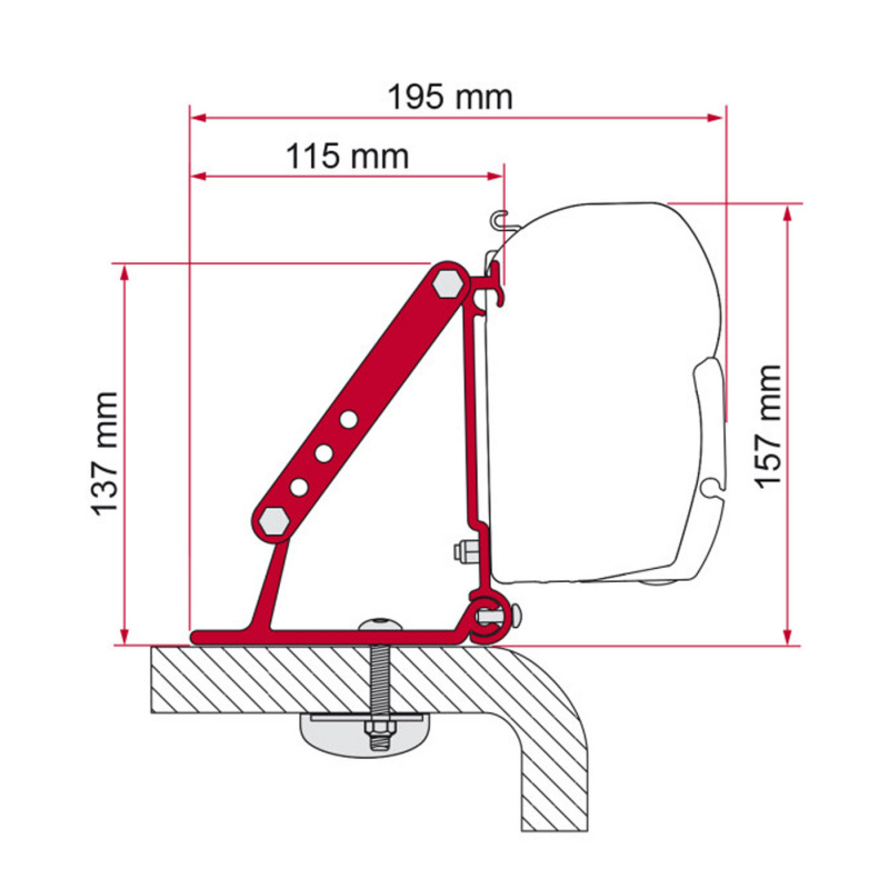 Fiamma tagadapter til Vægmonteret F45 i gruppen Fortelt & Markiser / Markiser / Autocamper Markiser / Fiamma / Adaptrar hos Campmarket (75292)