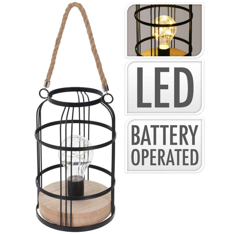 Lanterne med Lampe Metal i gruppen Hjem og indretning / Belysning & Lygter hos Campmarket (76544)