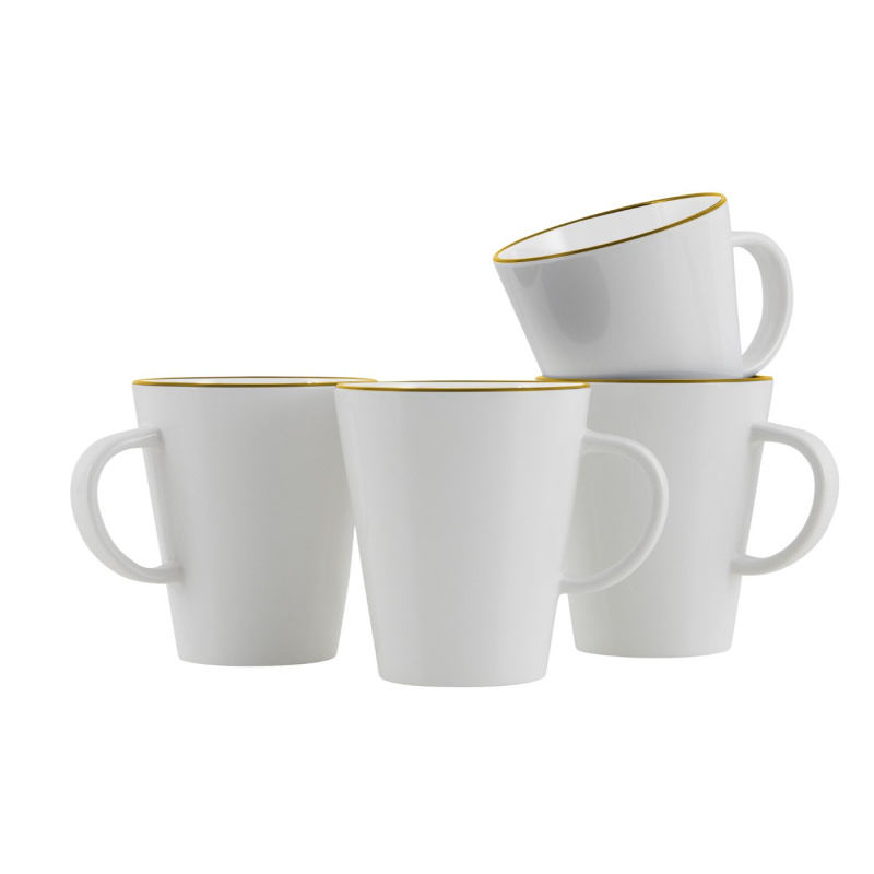 Krus Linea Gold 35 cl 4-pak i gruppen Husholdning & Køkken / Glas / Krus og kaffekopper hos Campmarket (80989)