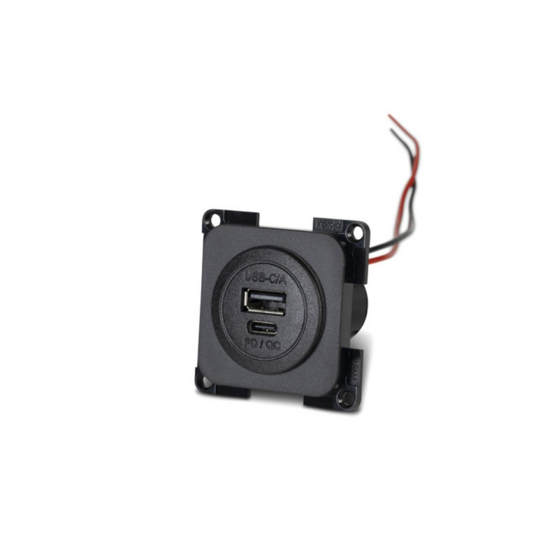 Inprojal Vægudtag USB-C/A Sort i gruppen Campingvogn og autocamper / El - Elektronik / Kontakter&strøm ind / ud / USB - Stik hos Campmarket (82631)