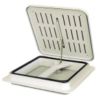 Tagluge med håndsving 40*40 cm myggenet lysegrå