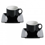 Gimex kaffekop med fFat Quadrato B&W 2-p