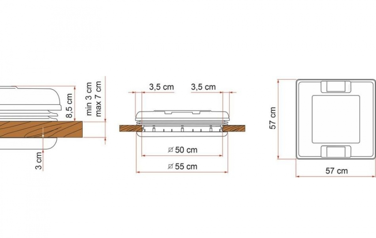 Fiamma Tagluge 50x50 Vent Hvid i gruppen Campingvogn og autocamper / Karosseri / Tag Luger / Tagluger 50 * 50cm hos Campmarket (65129)
