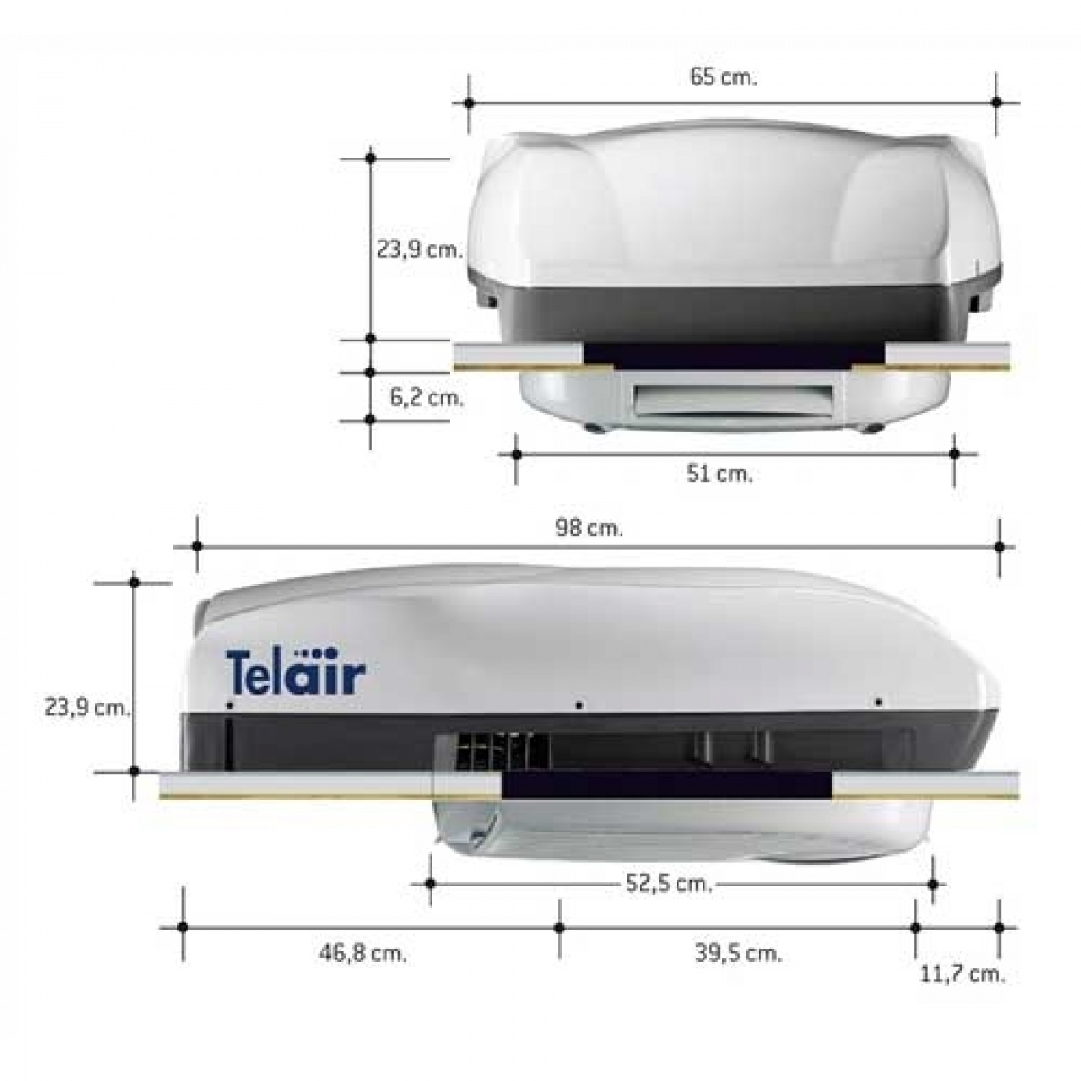 Telair AC Silent 8400H i gruppen Campingvogn og autocamper / Varme & Køling / AC / Tagmontered hos Campmarket (65486)