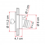 Fiamma sort påfyldningsrør til vandtank
