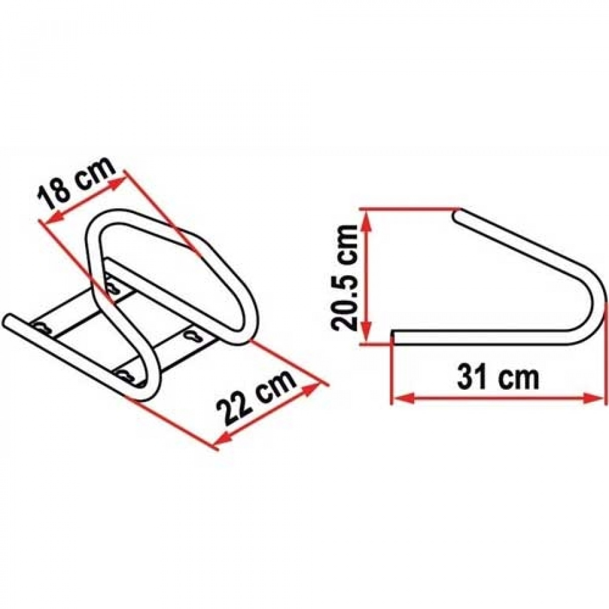 Stopklods Chock til Mc forhjul i gruppen Campingvogn og autocamper / Chassis / Cykelstativ / Garage hos Campmarket (66451)