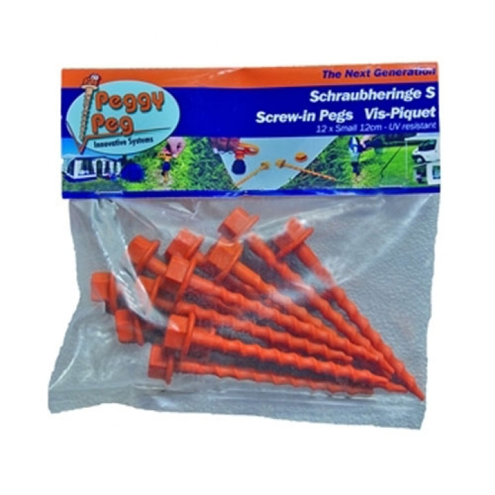 Peggy Peg Jordskrue 12cm. Pakke med 12 stk. i gruppen Fortelt & Markiser / Tilbehør-Reservedele / Fortelts Tilbehør / Peggy Peg hos Campmarket (66583)