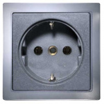 230V stikkontakt grå / krom