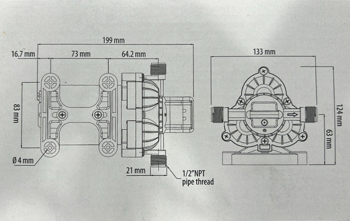 Carbest trykpumpe 12V 7L / min 1.4bar i gruppen Vand & Sanitet / Vand / Vandpumper / Trykpumper hos Campmarket (66665)