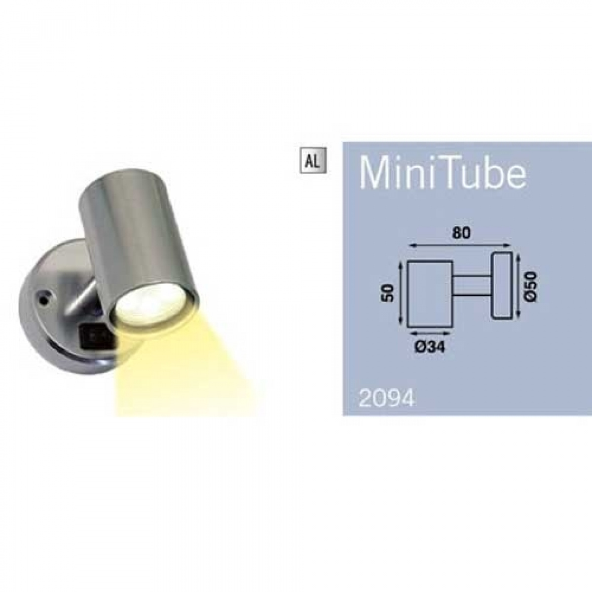 Spot Mini Tube D1 12V i gruppen Campingvogn og autocamper / El - Elektronik / Indvendig belysning / Spotlights hos Campmarket (66930)