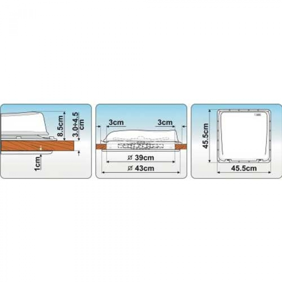 Tagluge Turbo Vent 12 V Hvid 40x40 i gruppen Campingvogn og autocamper / Karosseri / Tag Luger / Tagluger 40*40cm hos Campmarket (67062)